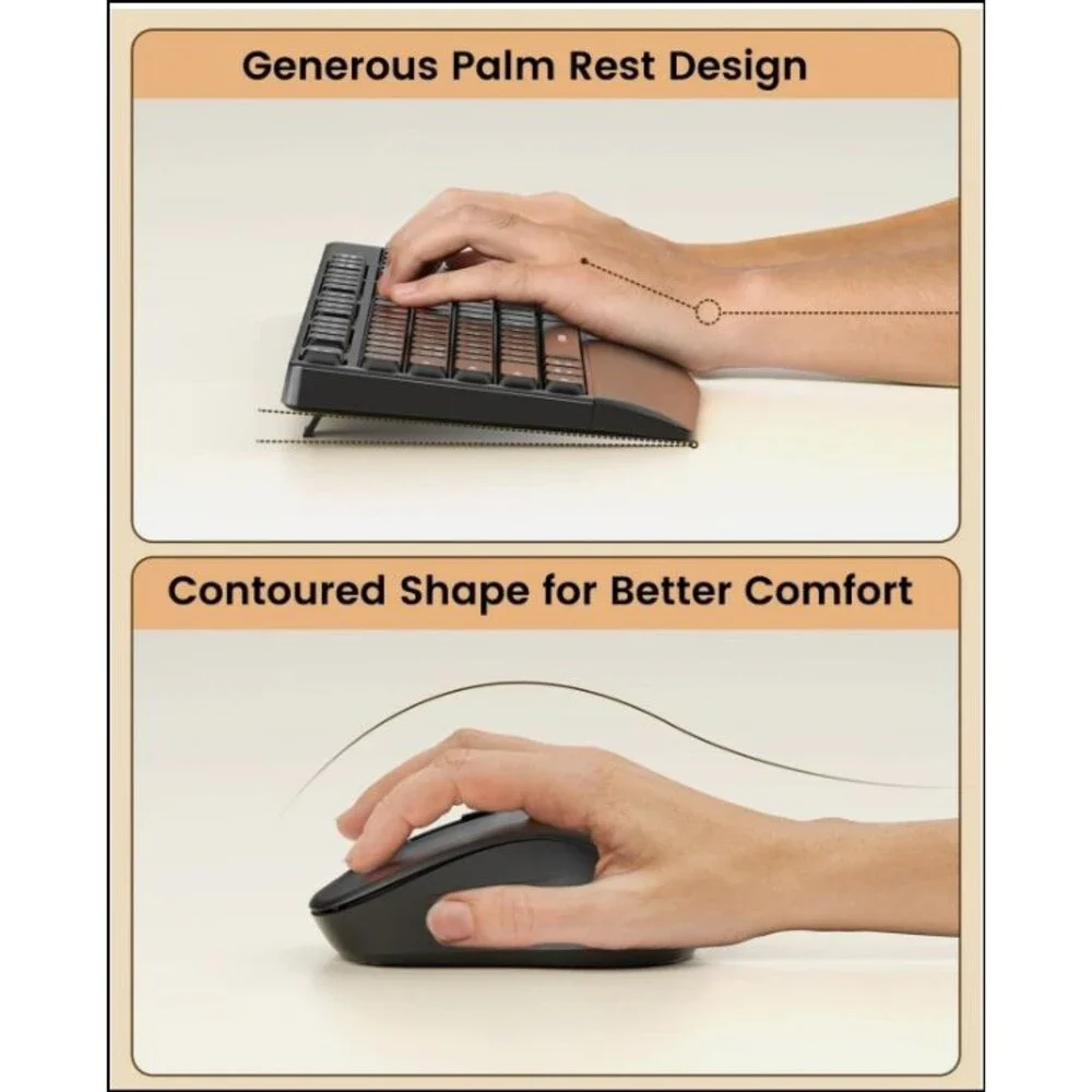 seenda Wireless Bluetooth Keyboard and Mouse Combo, COE200 Ergonomic Wireless...